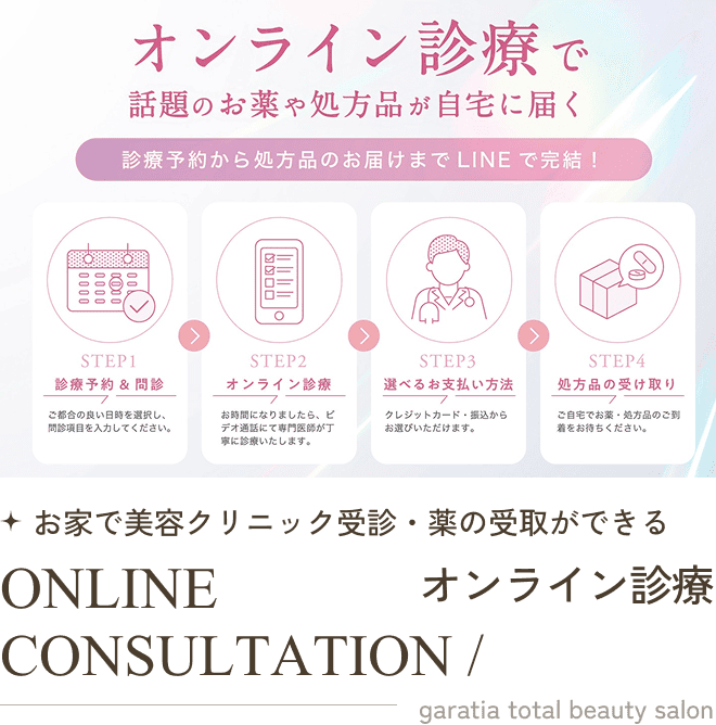お家で美容クリニック受診・薬の受取ができる ONLINE CONSULTATION / オンライン診療